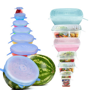 12 Combine Pcs Set Food Cover Cup Pot Can Silicon Stretch Lid For Bowl Bottle Caps Closures