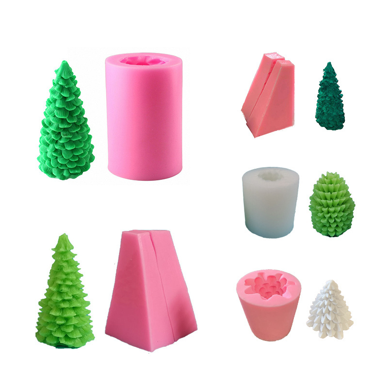 Direct Sales Christmas Decoration Supplies 3D Plaster Pinecone Moldes De Silicona Candle Mold