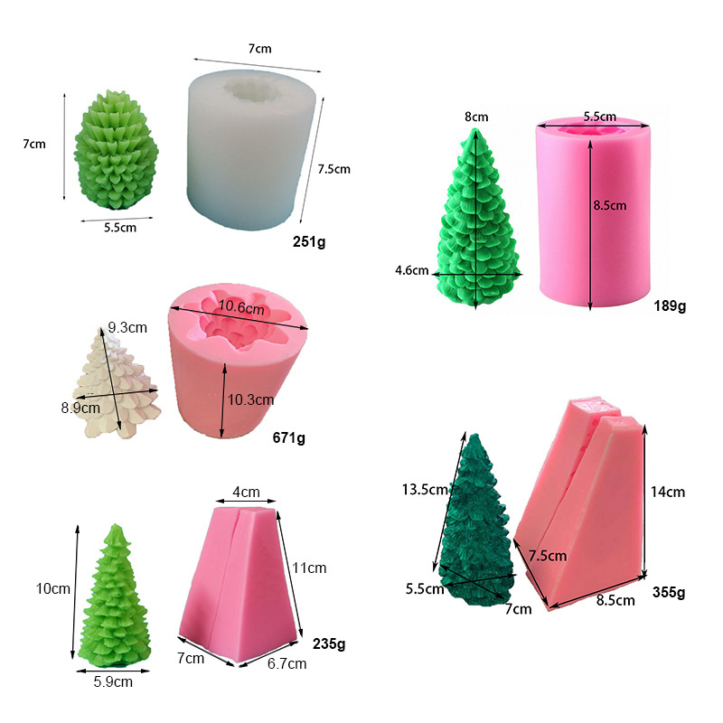 Direct Sales Christmas Decoration Supplies 3D Plaster Pinecone Moldes De Silicona Candle Mold