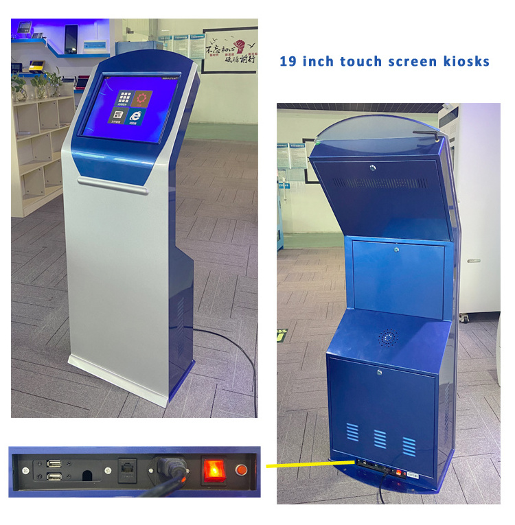 19 Inch Free Standing Self Service Touch Screen Payment Kiosk For Bank