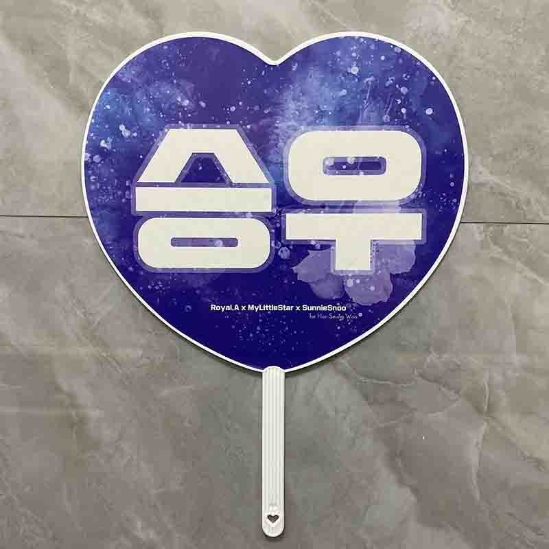 Custom Kpop plastic transparent Mini fans and double side Photo Printed Hand Fans Round Plastic Fan Picket