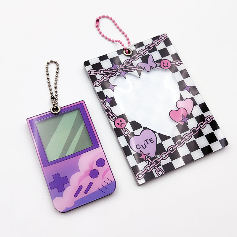 Custom KPop japanese anime key chain Acrylic Photocard Holder Keychain cute photo frame CARD HOLDER  for Album