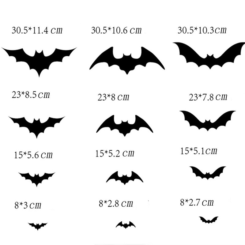 84pcs Halloween Bats Decorations Wall Decorations Bat Stickers Wall Decals PVC 3D Wall Bats Scary Stickers Halloween Party