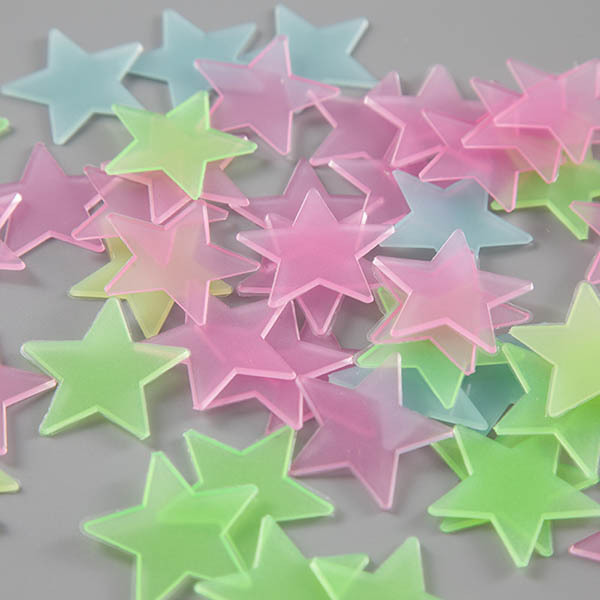 top quality 100pcs/BAG 3D Stars Glow In Dark Wall Stickers Luminous Fluorescent Wall Stickers For Kids Room