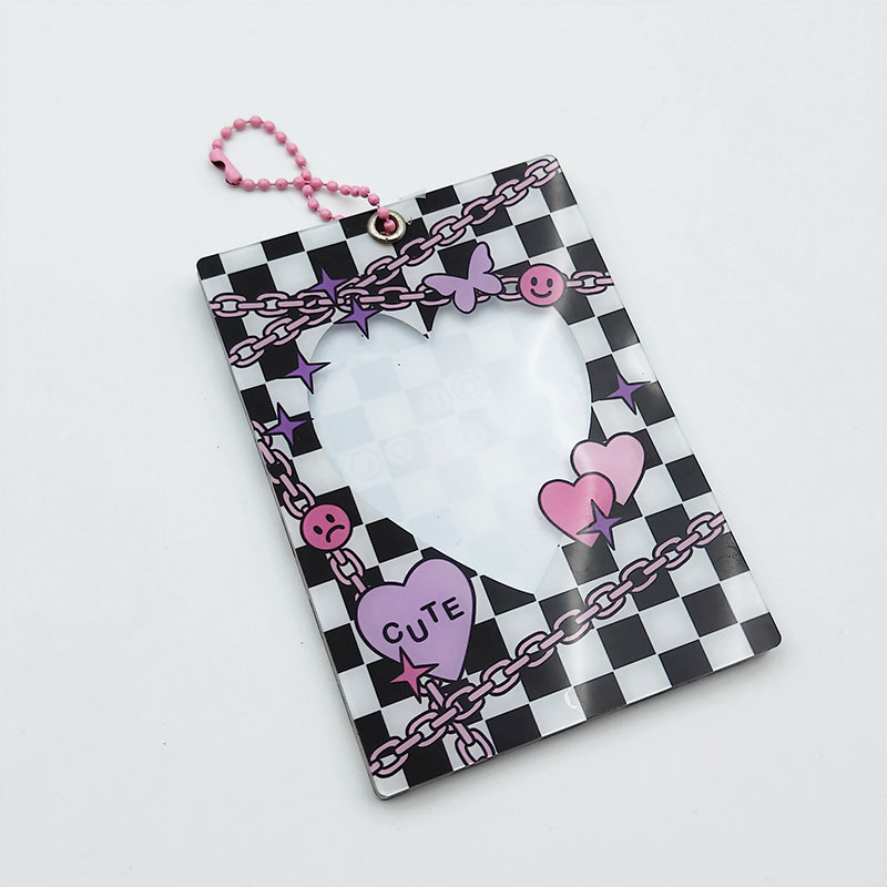 Custom KPop japanese anime key chain Acrylic Photocard Holder Keychain cute photo frame CARD HOLDER  for Album