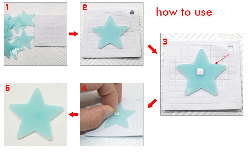 100pcs/ Pack Wall Stickers Stars Luminous Fluorescent Noctilucent Glow In Dark For Kids Rooms Hot Sale