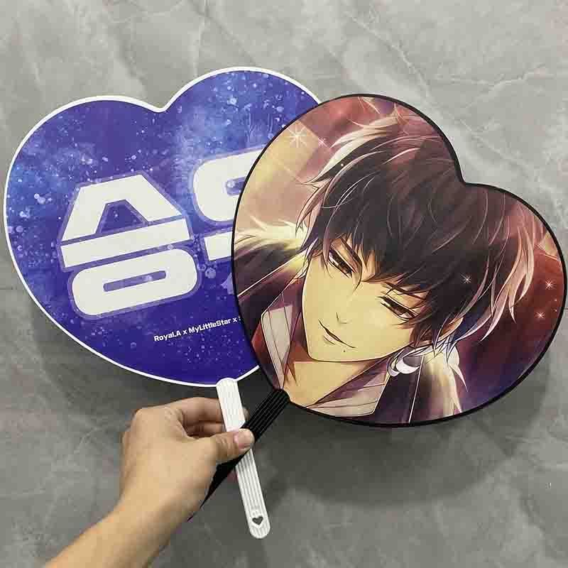 Custom Kpop plastic transparent Mini fans and double side Photo Printed Hand Fans Round Plastic Fan Picket