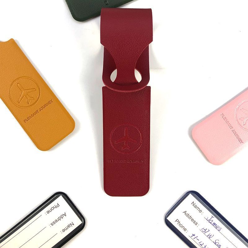 High Quality Custom Logo Travel Leather Luggage Tag