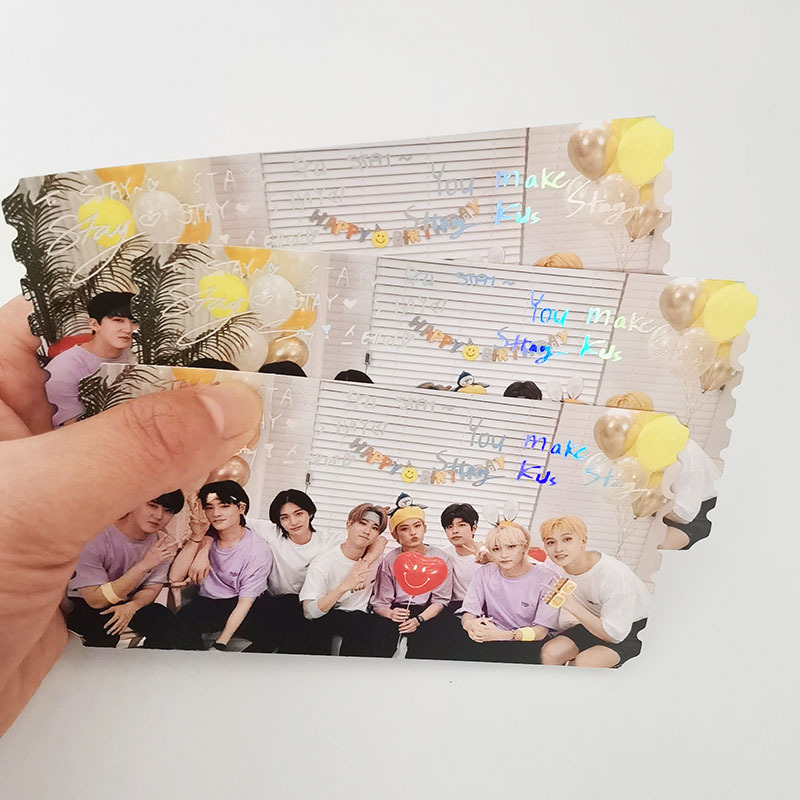 High quality Custom bangtan double sided color postcard kpop holographic Kpop photocards Lomo Card