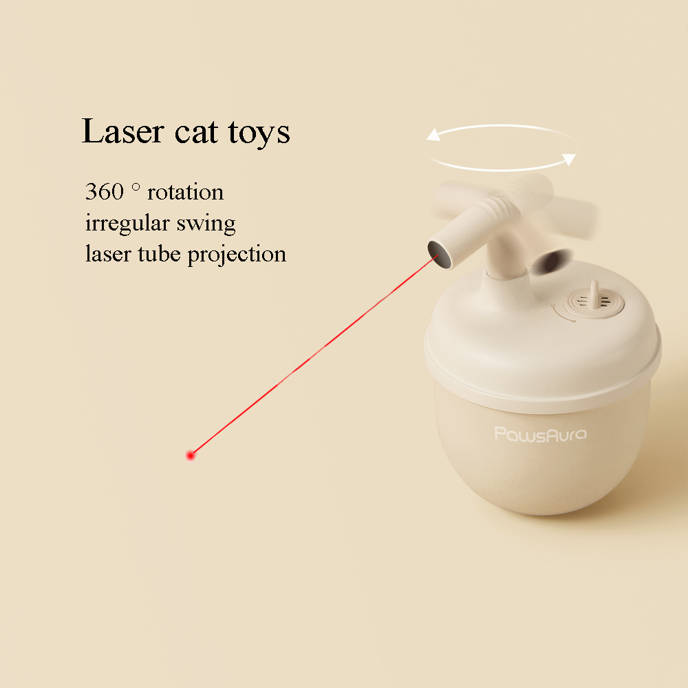 New Design Milk Tea 360 Degree Rotating Laser Tumbler Pet Cat Toy With Automatic Standby