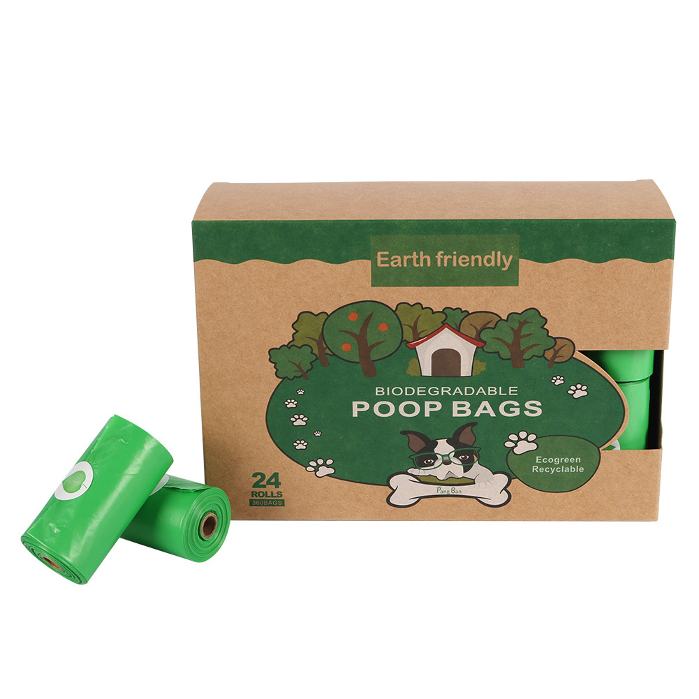 Wholesale Dark Green Biodegradable Pet Dog Waste Bags Compostable Plastic Puppy Poop Bags