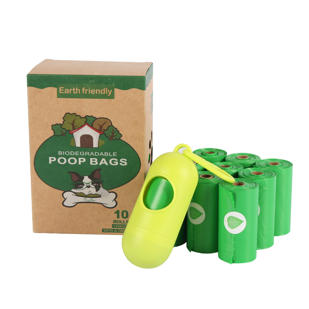 Wholesale Dark Green Biodegradable Pet Dog Waste Bags Compostable Plastic Puppy Poop Bags