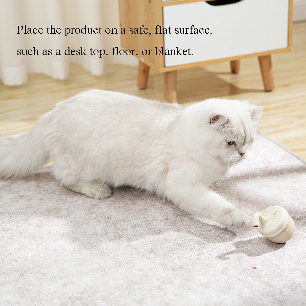 New Design Milk Tea 360 Degree Rotating Laser Tumbler Pet Cat Toy With Automatic Standby