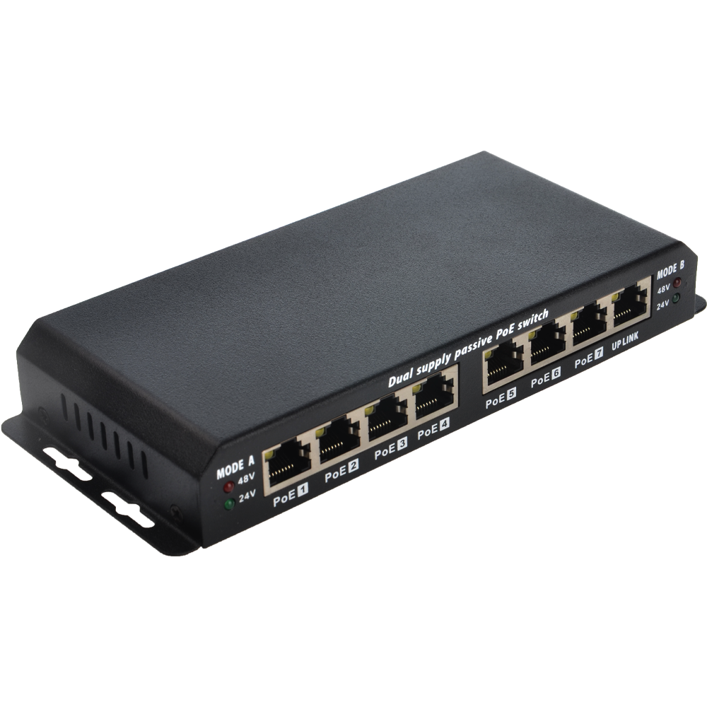 24v 48v 56v Unmanaged 10/100 Passive POE SWITCH 8 port