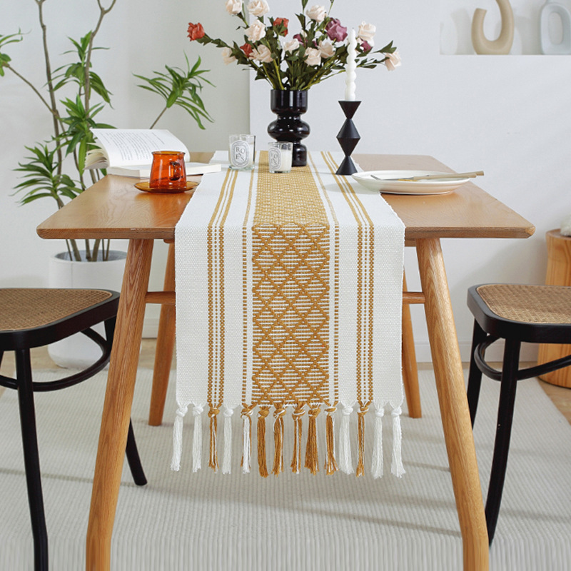 Dinning Modern Nordic Camino De Mesa Crochet Macrame Table Runner Set Animal Vintage Cotton Table Decorations Runner With Tassel