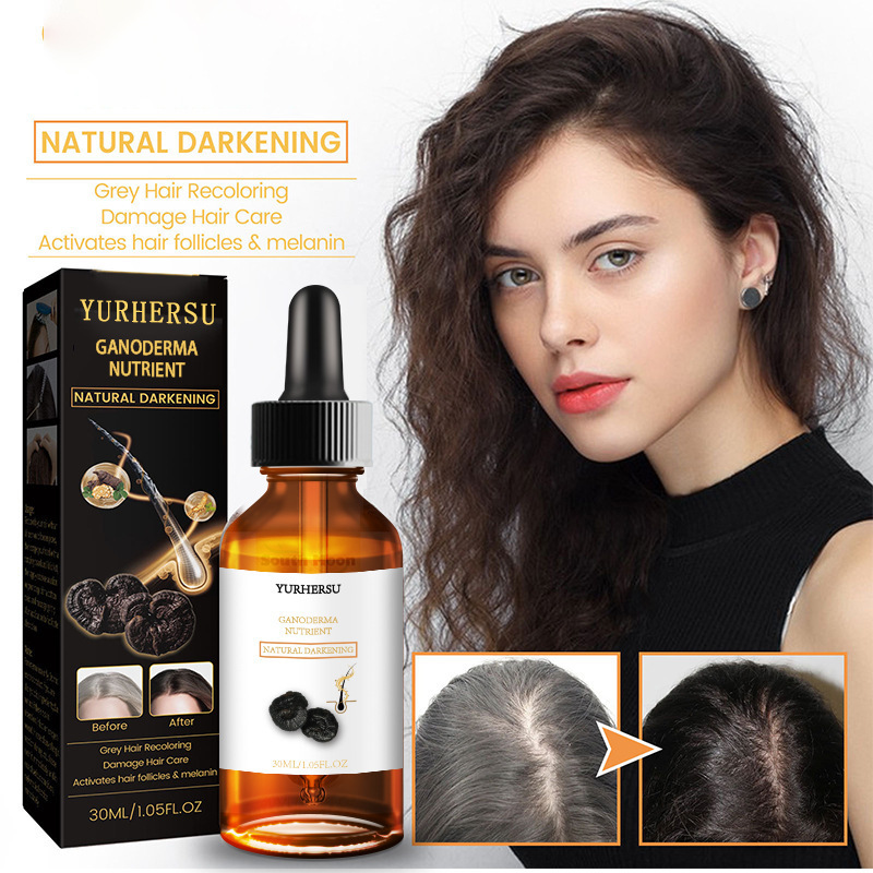 OEM liquid dye ammonia free no ppd permanent organic herbal natural dark brown fast black color hair dye shampoo for grey hair