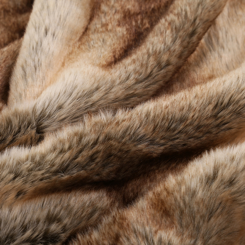 Anti-flaming Anti-Static Acrylic Artificial Fake Fur Faux Fur Throw Blanket 100% Polyester Back Side with Microfiber Micro Mink