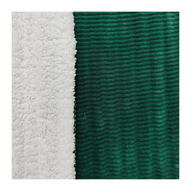 Custom Wholesale Polyester Cozy Green Cut Soft Flannel Velvet Blanket Fabric For Home Deco