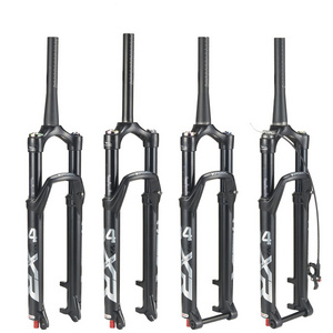 Front fork 26/27.5/29 inch straight cone tube mountain bike black tube wire-controlled damping air fork