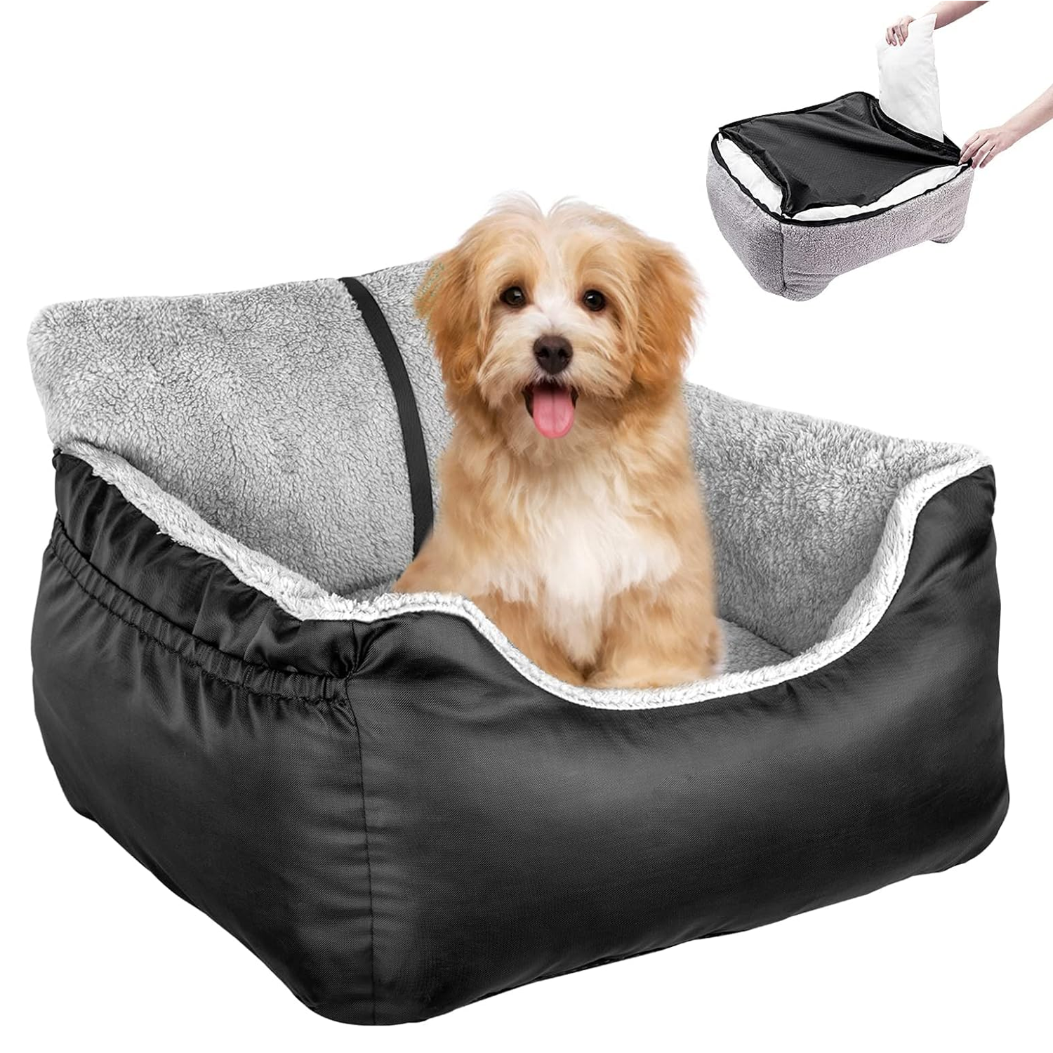 Dog Carrier For Small Pet Booster Seat Metal Frame Construction Dog Car Seat carrier bag  Robust And Waterproof Pet Car Seat