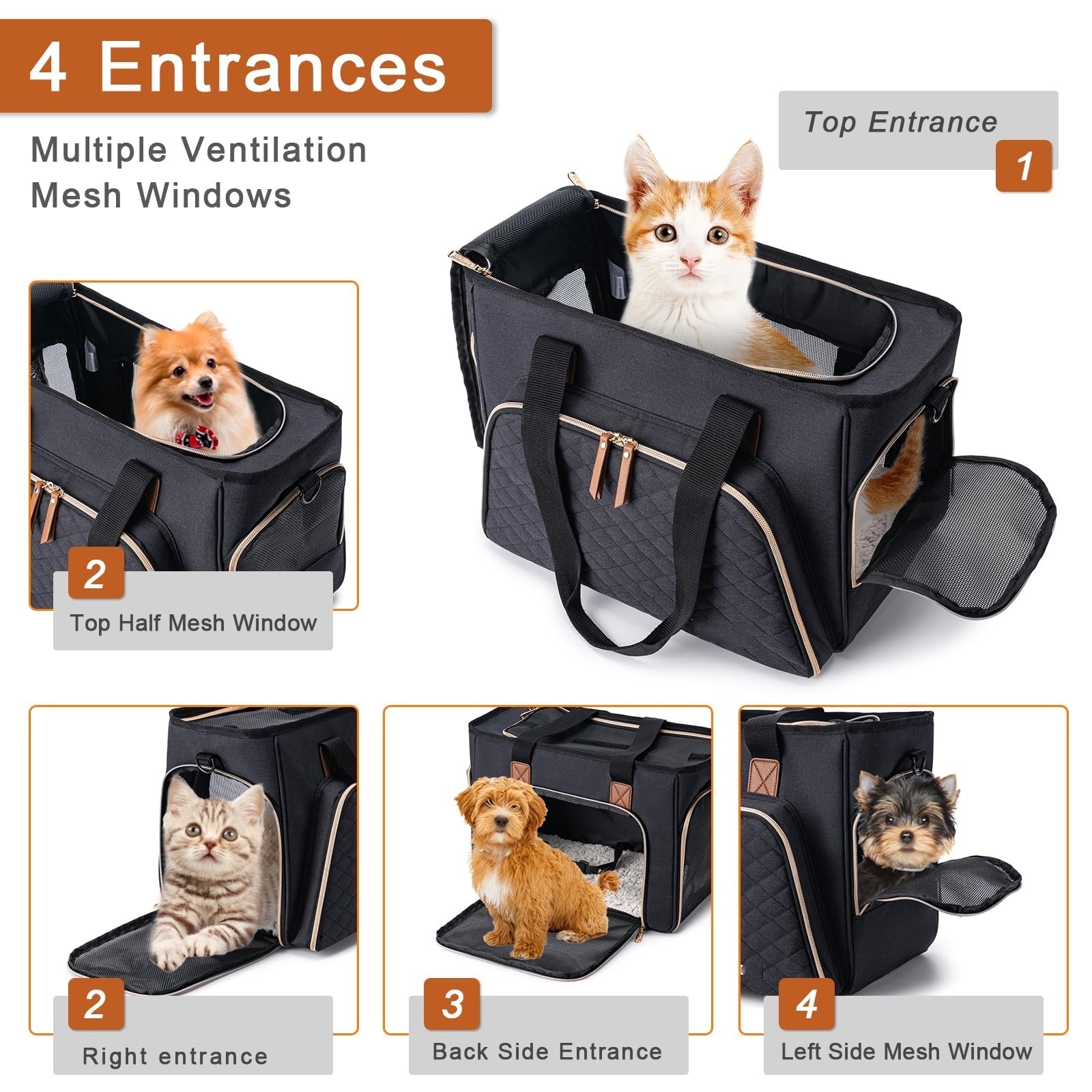 Pet Carrier Handbag Small Dog Purse Carrier Cat Carrier Purse for Girls Womens  Shopping Traveling Walking