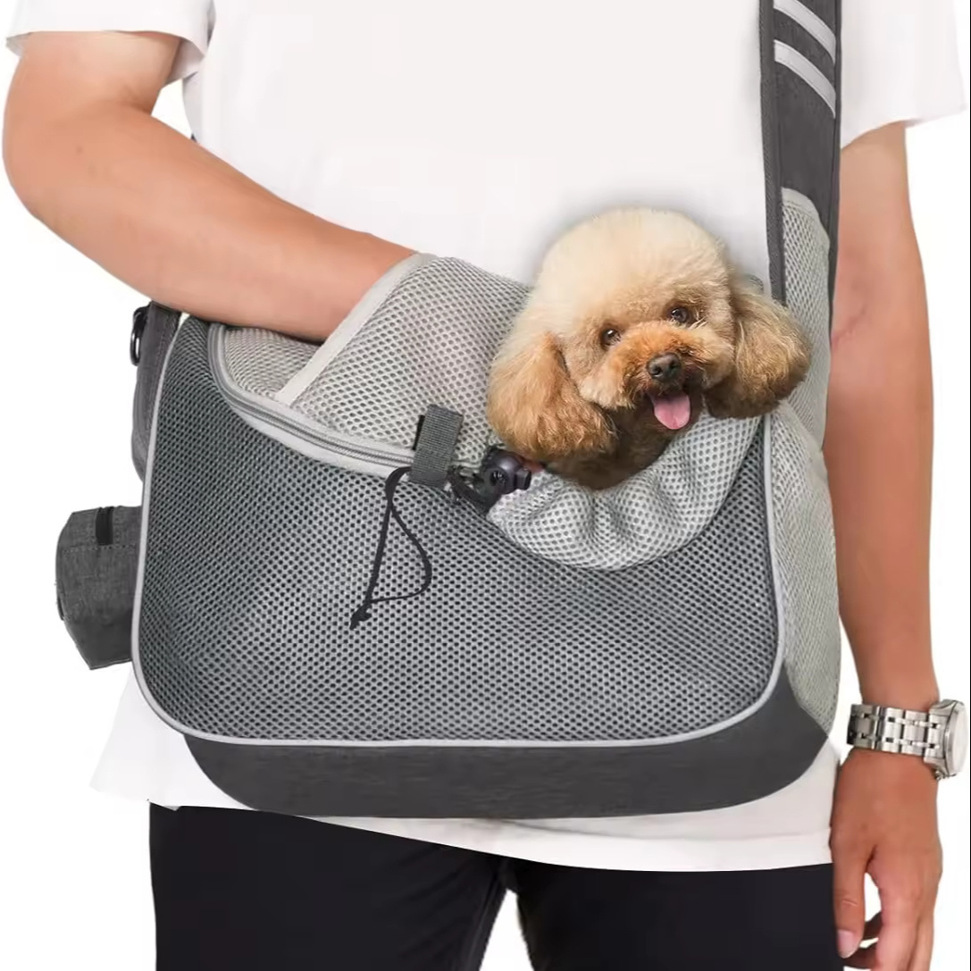 Adjustable Dog Puppy Carrier Hand-Free Front Slings Interactive Soothe Sustainable Polyester Nylon Eco-Friendly Dog Sling