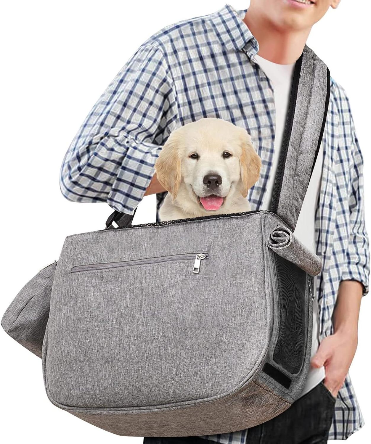 Extra-Large Hand Free Safe Puppy Carrier, Large Dog Bag with Bottom Support and Breathable Mesh Window