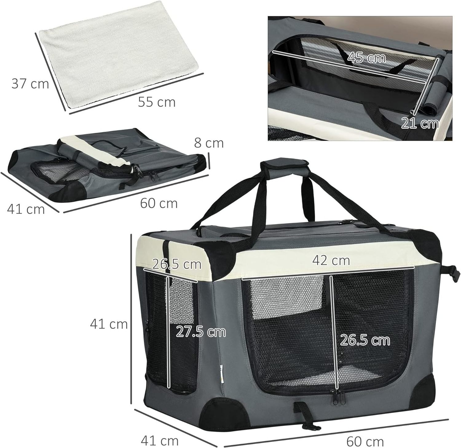 Soft Leather Foldable Pet Carrier Bag Portable and Sustainable Travel Dog Crate and Cat Carrier