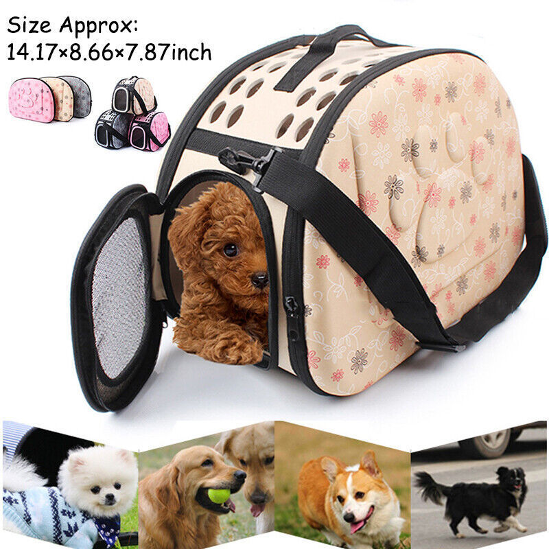 Small Pet Carrier Portable Travel Tote Shoulder Bag for Dogs and Cats Sustainable Nylon and Polyester Cage Kennel