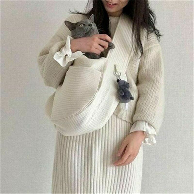 Pet Dog Carrier Outdoor Travel White Handbag Shoulder Bag Sling Carry Front Pack