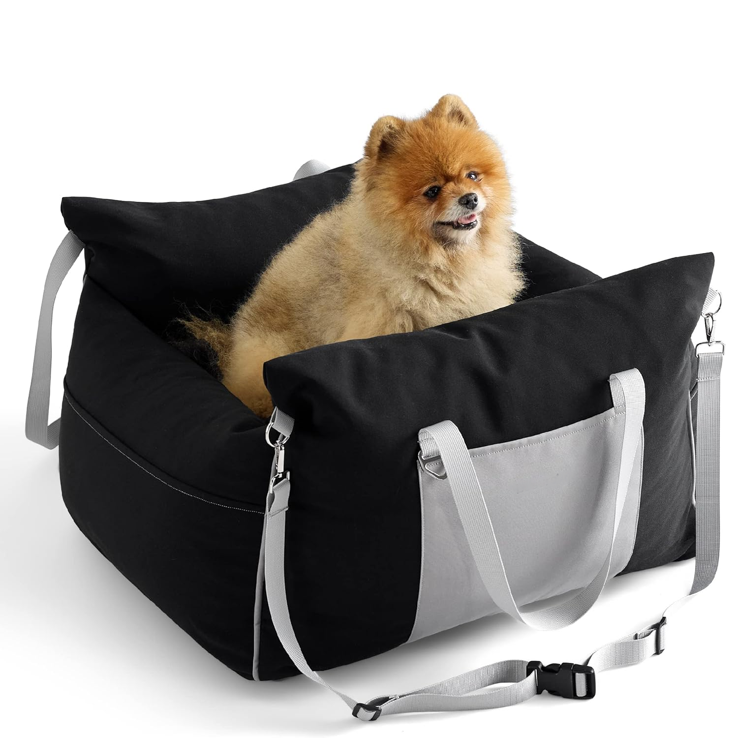 Dog Carrier For Small Pet Booster Seat Metal Frame Construction Dog Car Seat carrier bag  Robust And Waterproof Pet Car Seat