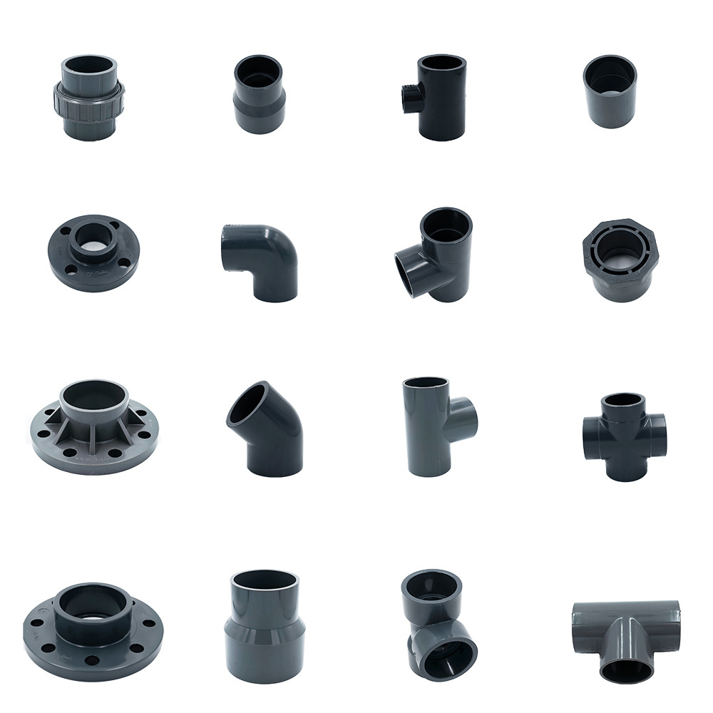 Factory price 1 1/2 pvc drain pipe fittings all types of elbow pvc pipe joint 1/2inch fittings names