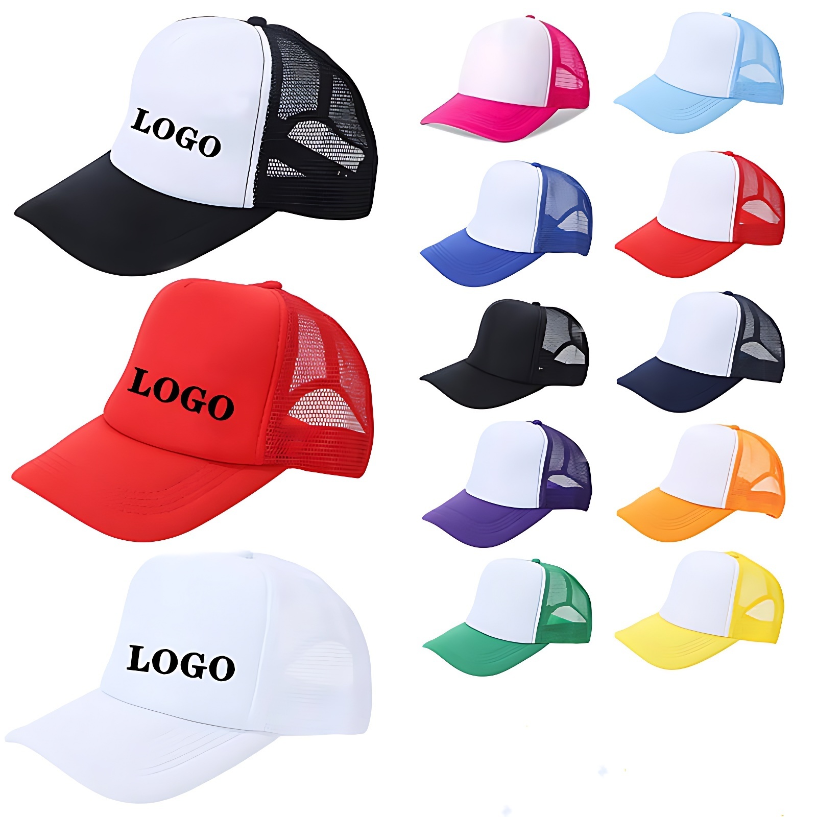 Truck Cap Cap Trucker Hat; Custom Mesh Custom Logo Classic Mesh Baseball Sports Casual 5-panel Hat 100% Polyester Trucker Hats