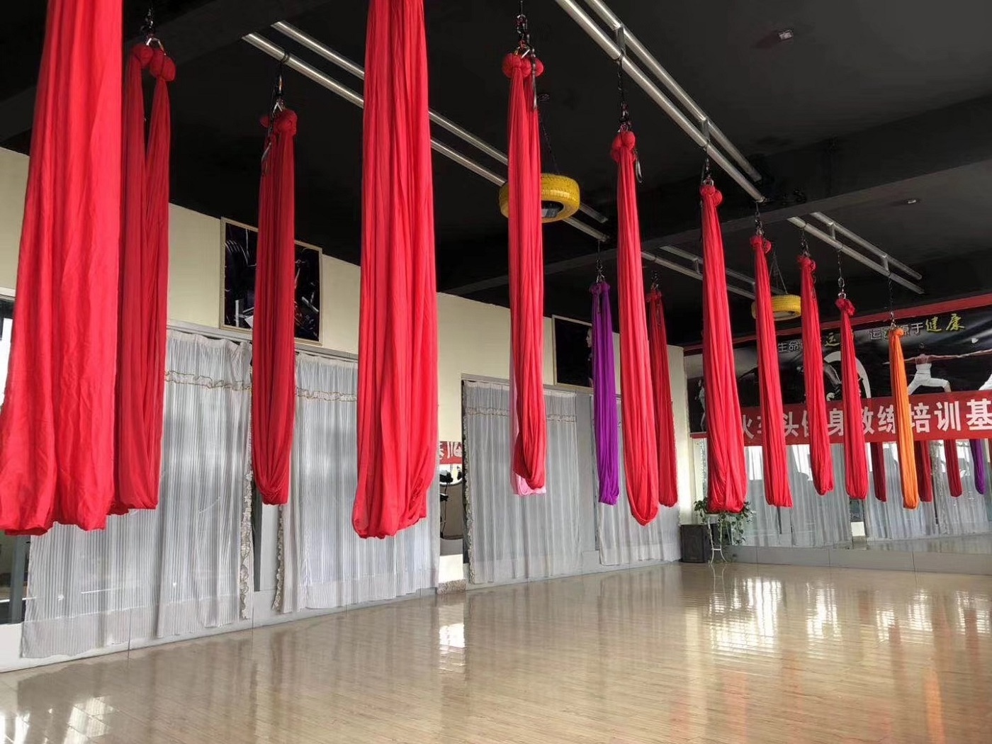 T-King 5m or Custom Length Flying Antigravity Inversion Silk Aerial Yoga Hammock /Swing /Trapeze /Sling aerial yoga silk fabric