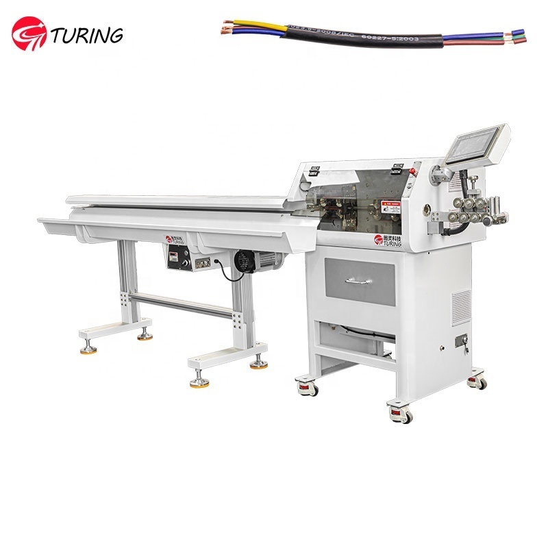 TR-8030HYS Automatic 30 Square 16mm Round Sheathed Wire Inner and Outer Jacket Stripping Machine with Take-up Stand