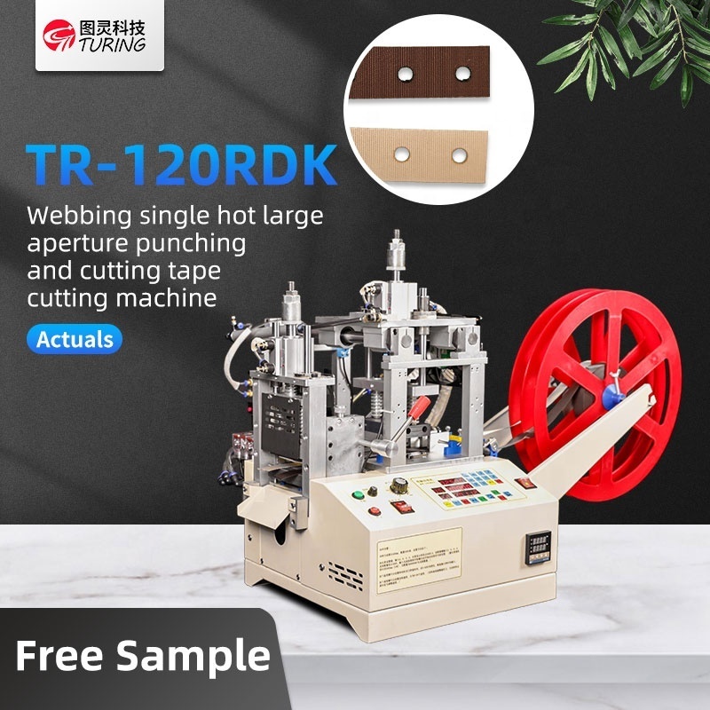 Tape hot Cutting punch Machine TR-120RDK Automatic Ribbon Nylon Rope Polyester Fabric Webbing Cutter