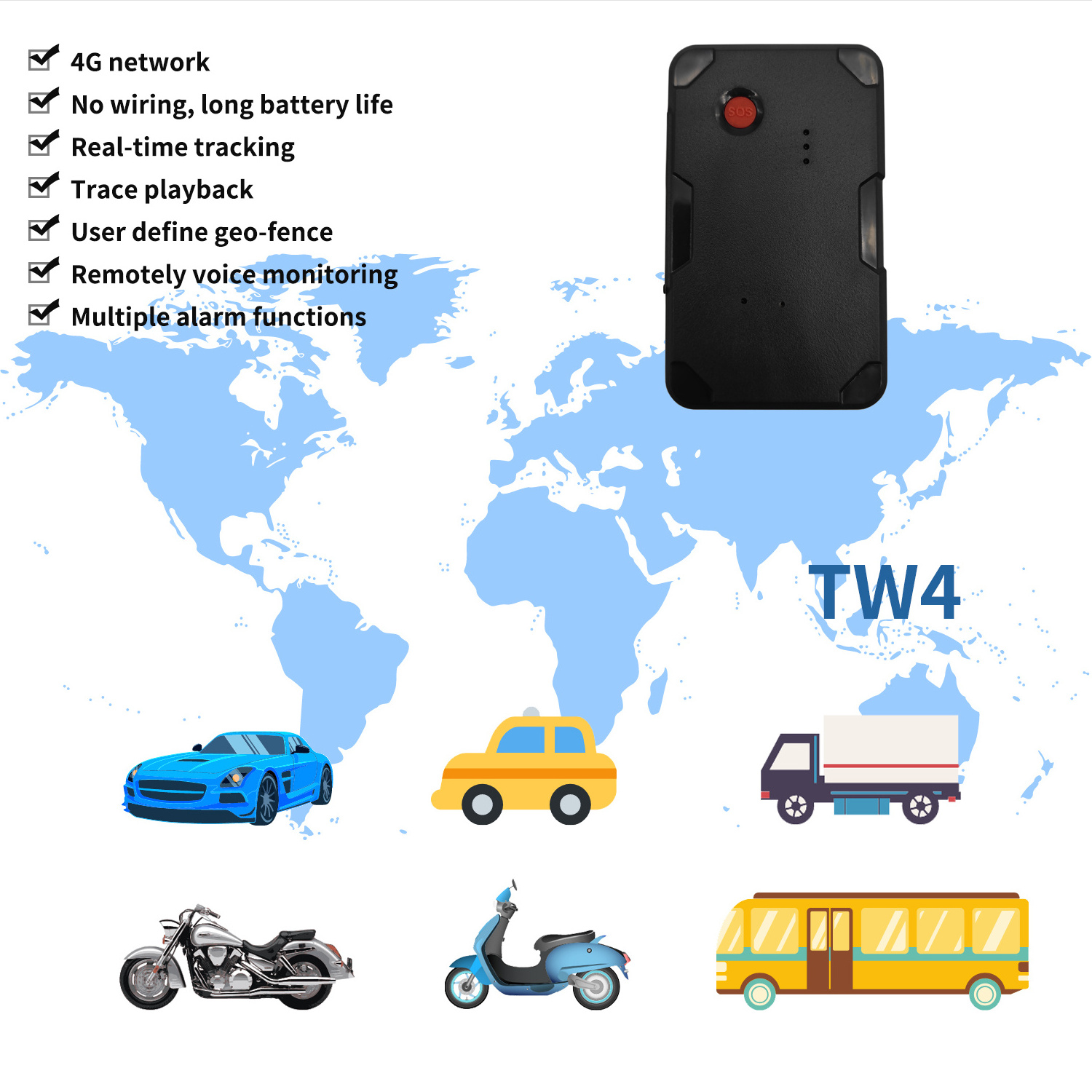 4g Tiny Quality Life Portable Waterproof Car Magnetic Gps Tracker With Good Price Sos Button And Vibration Alarm