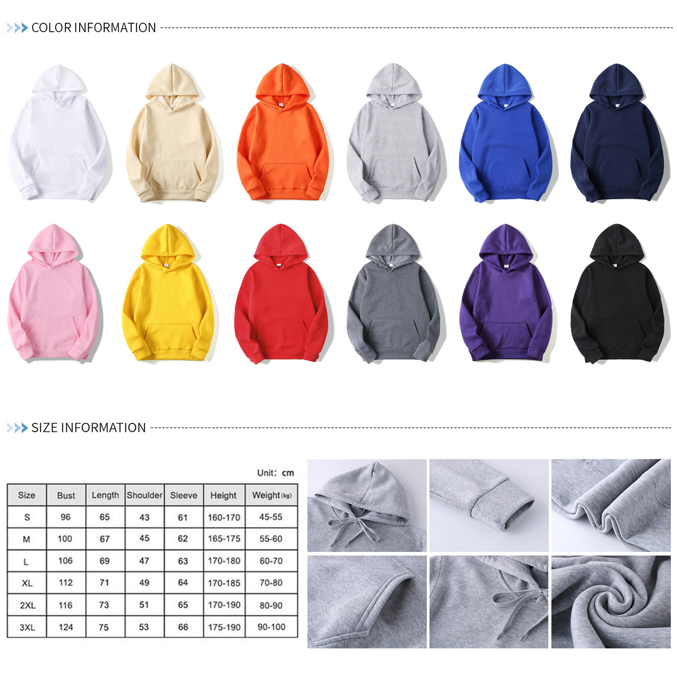 Custom Hoodie Manufacturers Fleece Blank Sublimation Hoodies Polyester Wholesale Plain Pullover Men's Hoodies & Sweatshirts