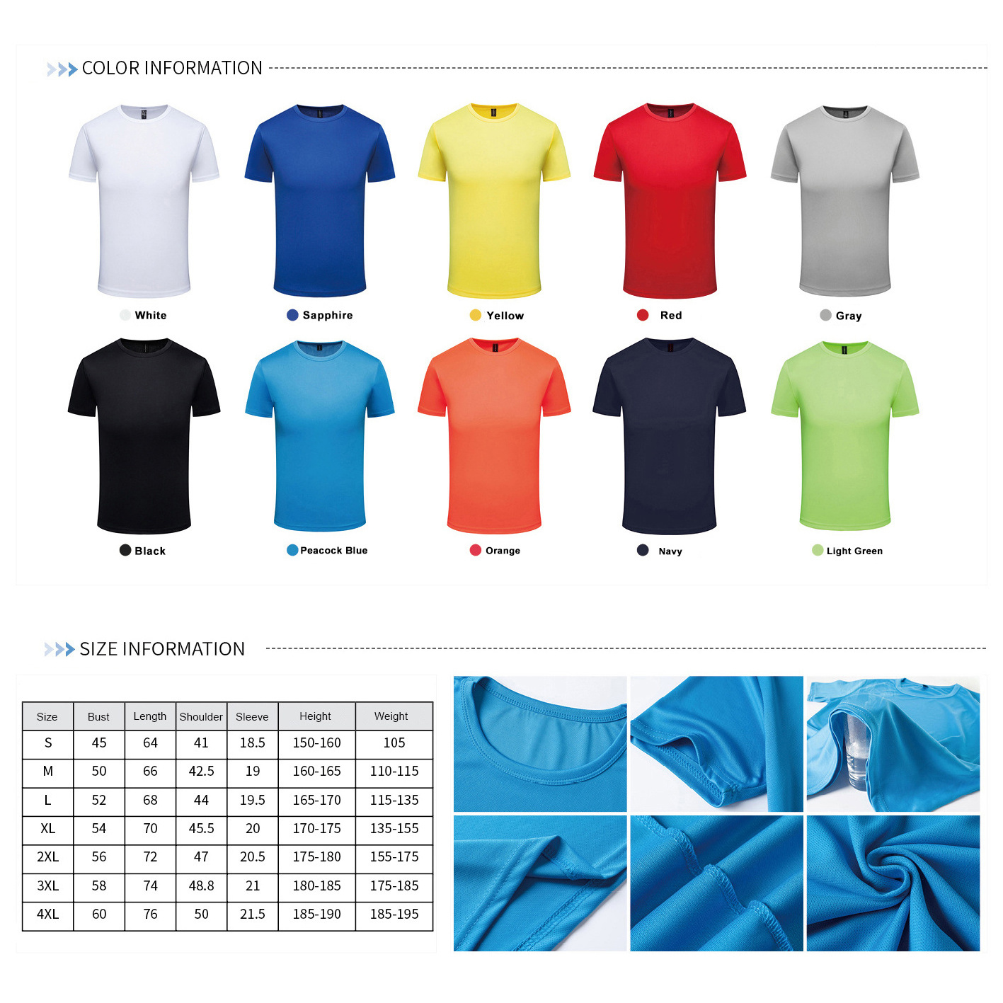 Plain Dry Fit Sublimation T Shirts Blank Sport Tshirts 100 Polyester T Shirt Wholesale Running T Shirts Custom Printing T-shirts