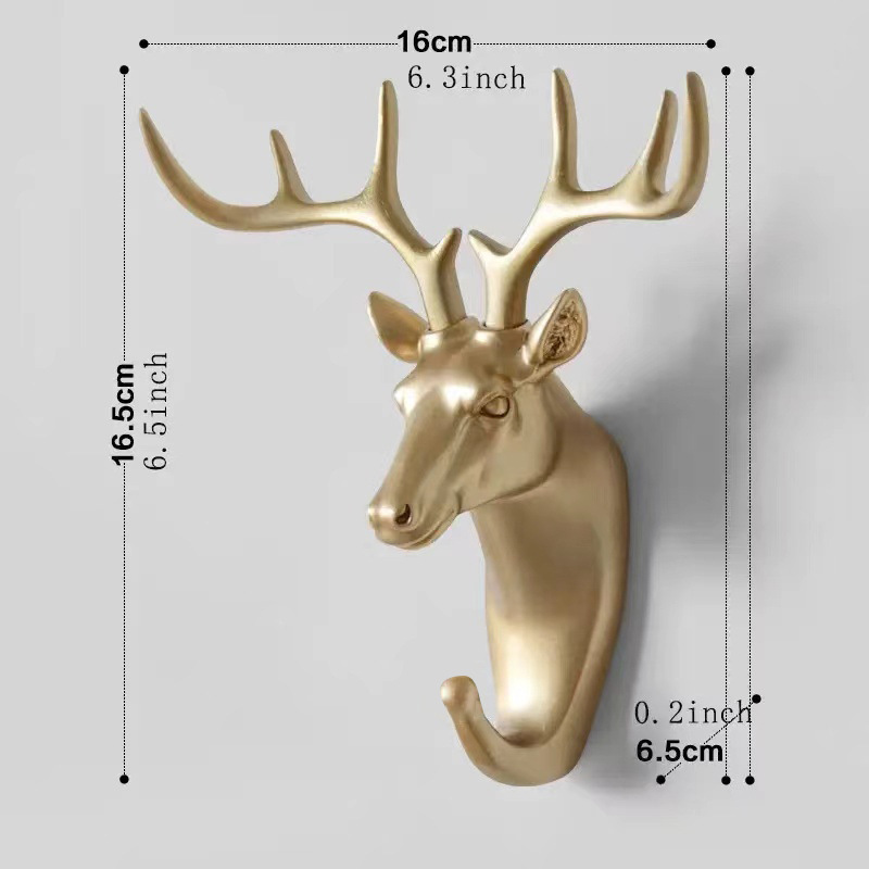 Free Design Animal Head Creative Fashion Rhino Elephant Deer Sheep Head Wall hanger Gold Resin Sculpture Animal Head Wall hang