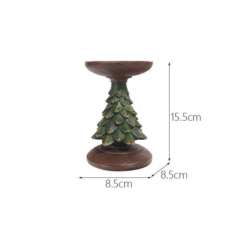 Christmas Party Decorative Cedar Tree Candle Holders Home Balcony Porch Tabletop Decor Ornament Green Candlesticks Candleholder