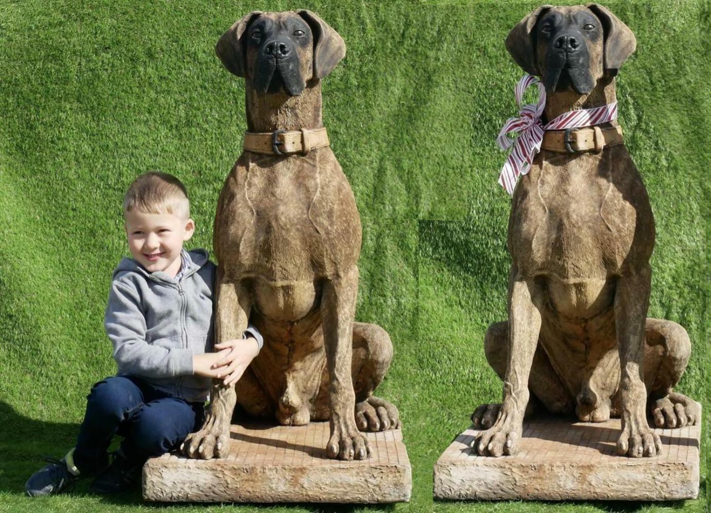 Factory Professional customized large animal garden fiberglass statue resin dog sculptures Life-size Great Dane Statue