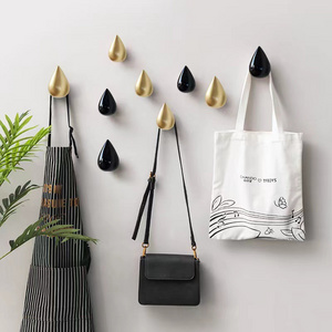 Bulk Wholesale Price Wall Organisation Polished Resin Water drop Mounted Hook Bathroom Clothes Hats Hanger Black white Bird Hook