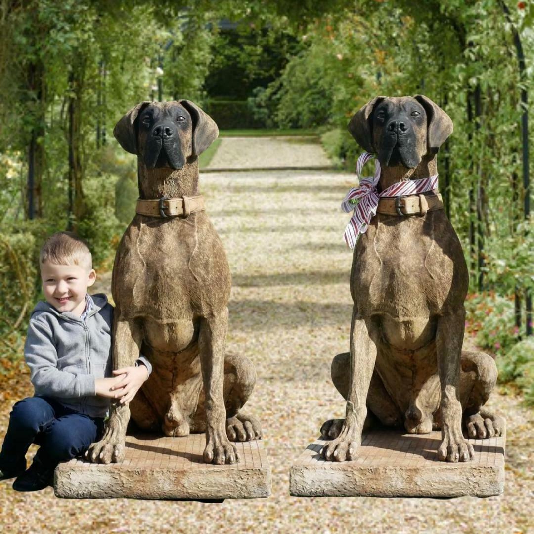 Factory Professional customized large animal garden fiberglass statue resin dog sculptures Life-size Great Dane Statue