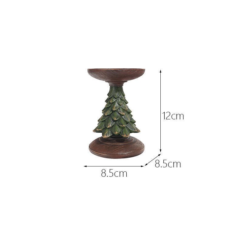 Christmas Party Decorative Cedar Tree Candle Holders Home Balcony Porch Tabletop Decor Ornament Green Candlesticks Candleholder