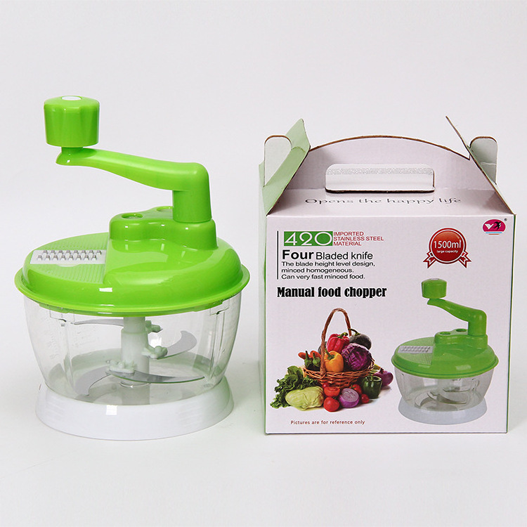 Multifunction Hand Shaking Type Drum Grater Food Processor Vegetable Cutter Meat Chopper Manual Mincer