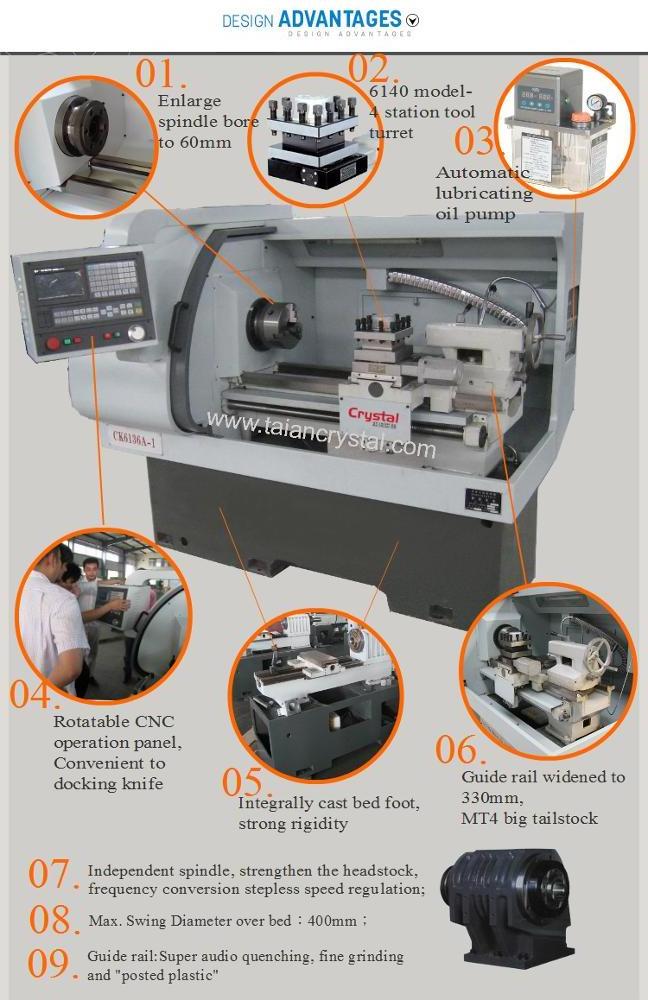 CK6136A-1 CNC lathe machine cutting tool computer numerical control lathe