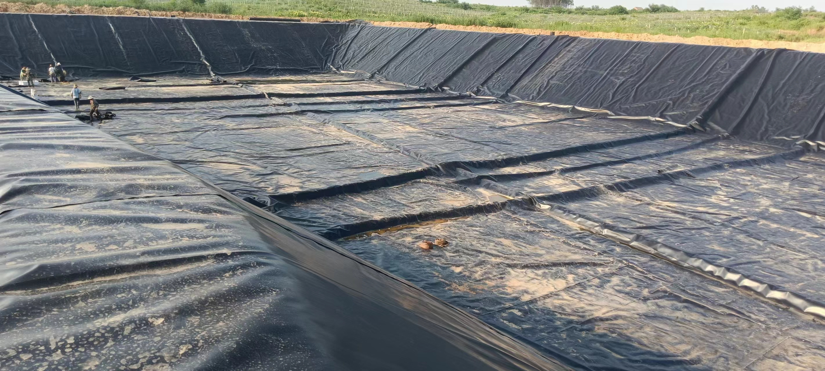 Length 50m 100m Waterproof Geomembrane liner / Shrimp pond hdpe liner