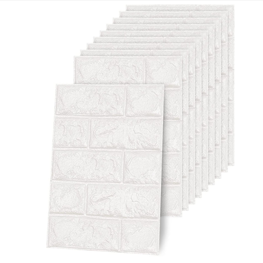 20PCS 3D Wall Panels Peel and Stick 3D Brick Wallpaper Peel and Stick Faux Stone Wall Panel Foam Brick Self-Adhesive Wallpaper