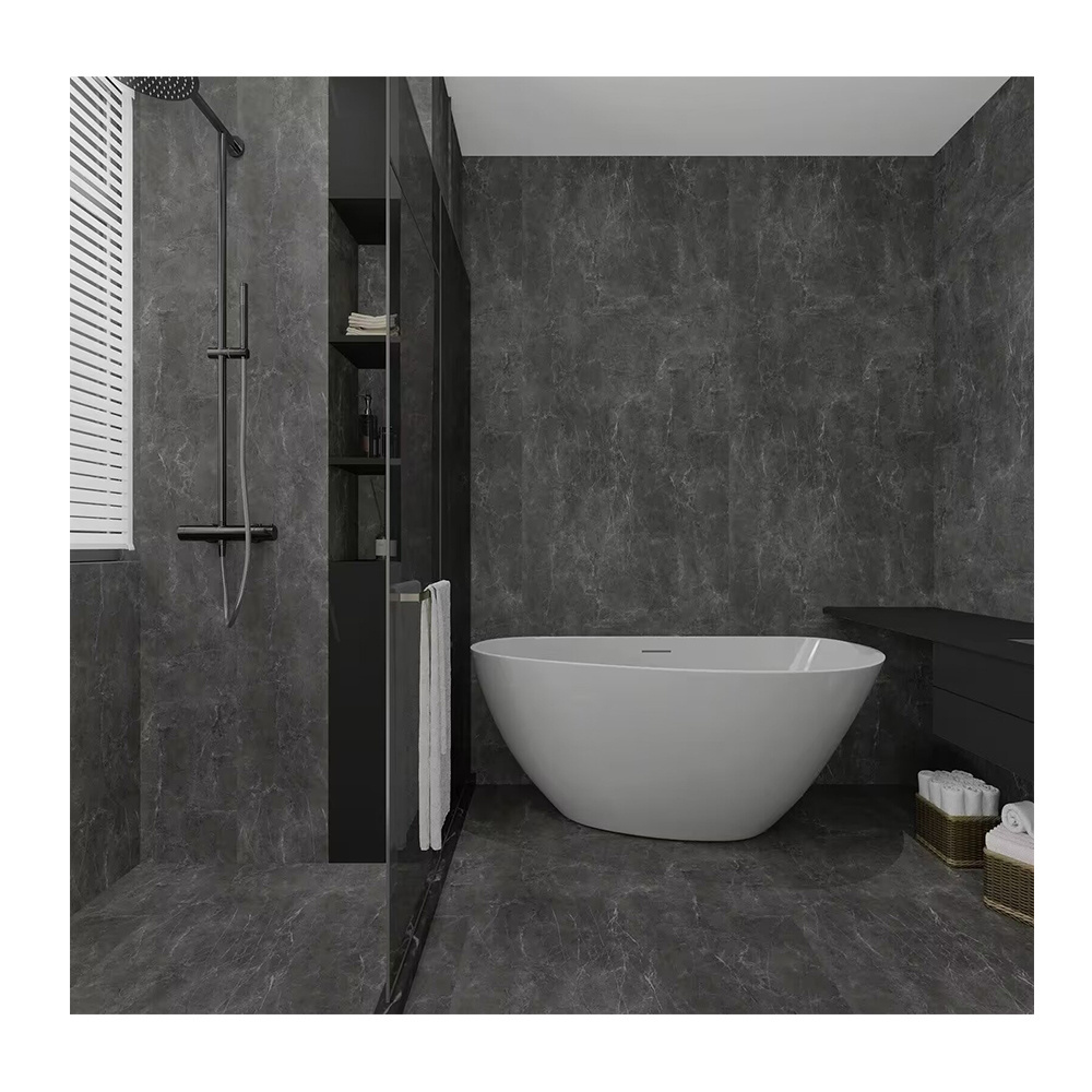 Marble alternative SPC board fireproof Luxury Waterproof bathroom Decorative shower spc stone pressed component spc wall panel